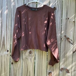 Zesica Brown Long Sleeve Women's Top
